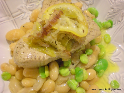 Post image for Spring Garlic Oil Poached Tuna with Cannellini and Fava Beans