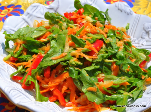 Post image for Carrot Kohlrabi and Arugula Salad